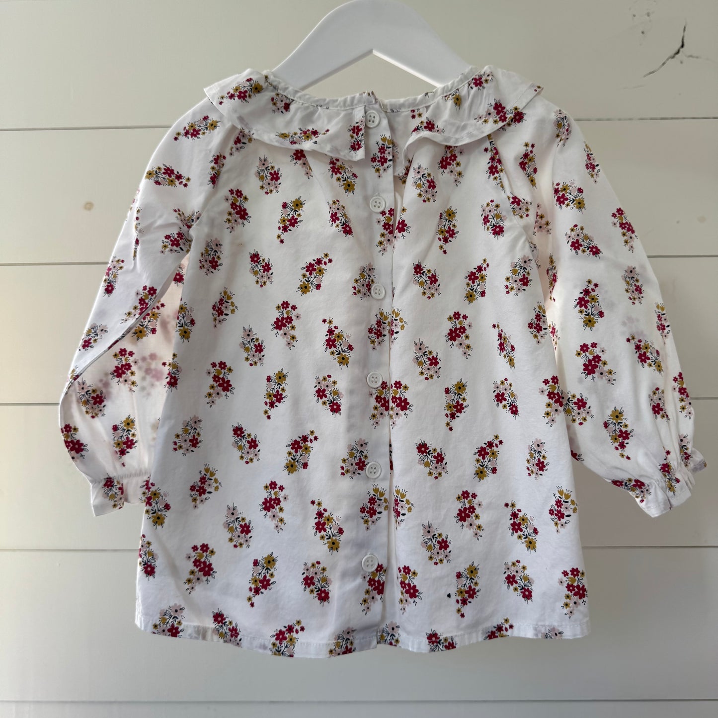 Floral Frill Neck Blouse (2y)