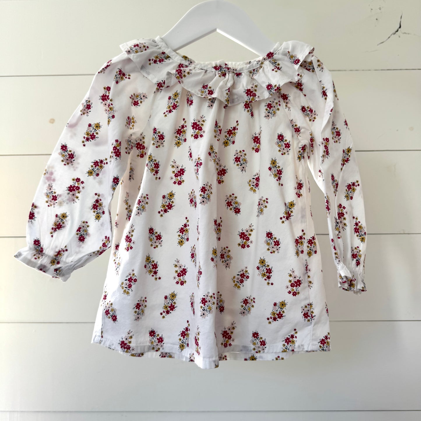 Floral Frill Neck Blouse (2y)