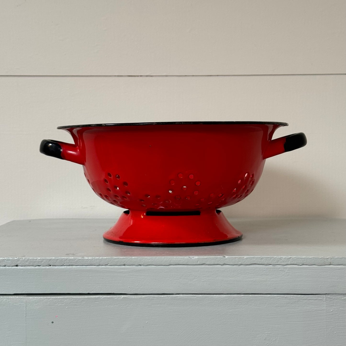 Retro Red Enamel Colander