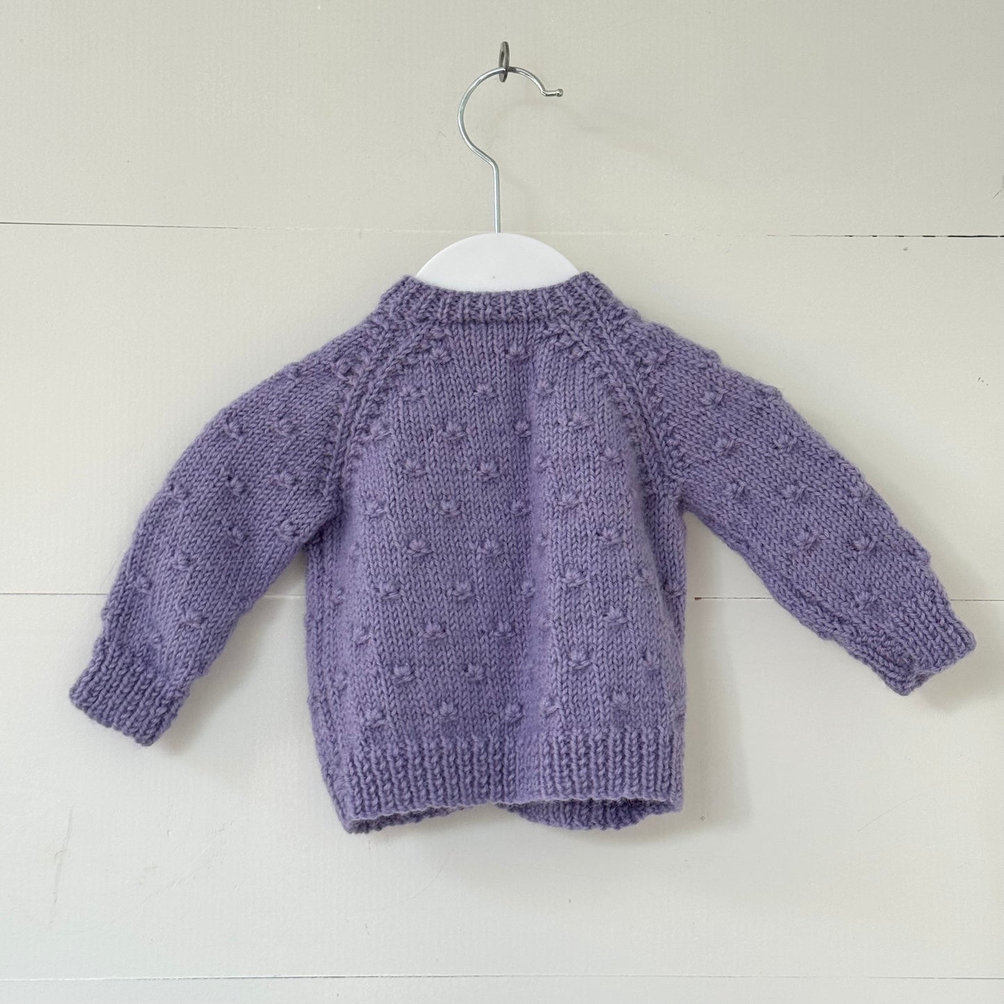 Purple Woollen Knit Cardigan (0-3m)