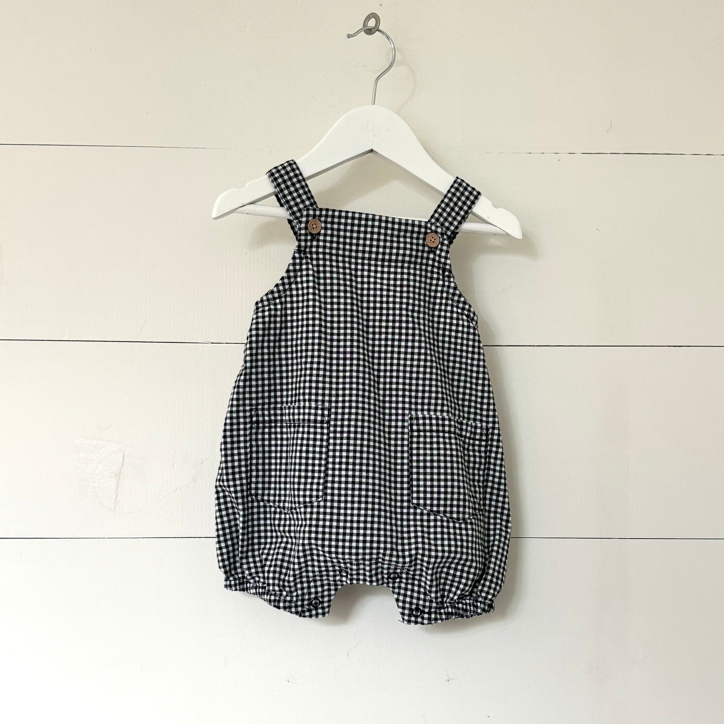 Black Gingham Romper (3m)