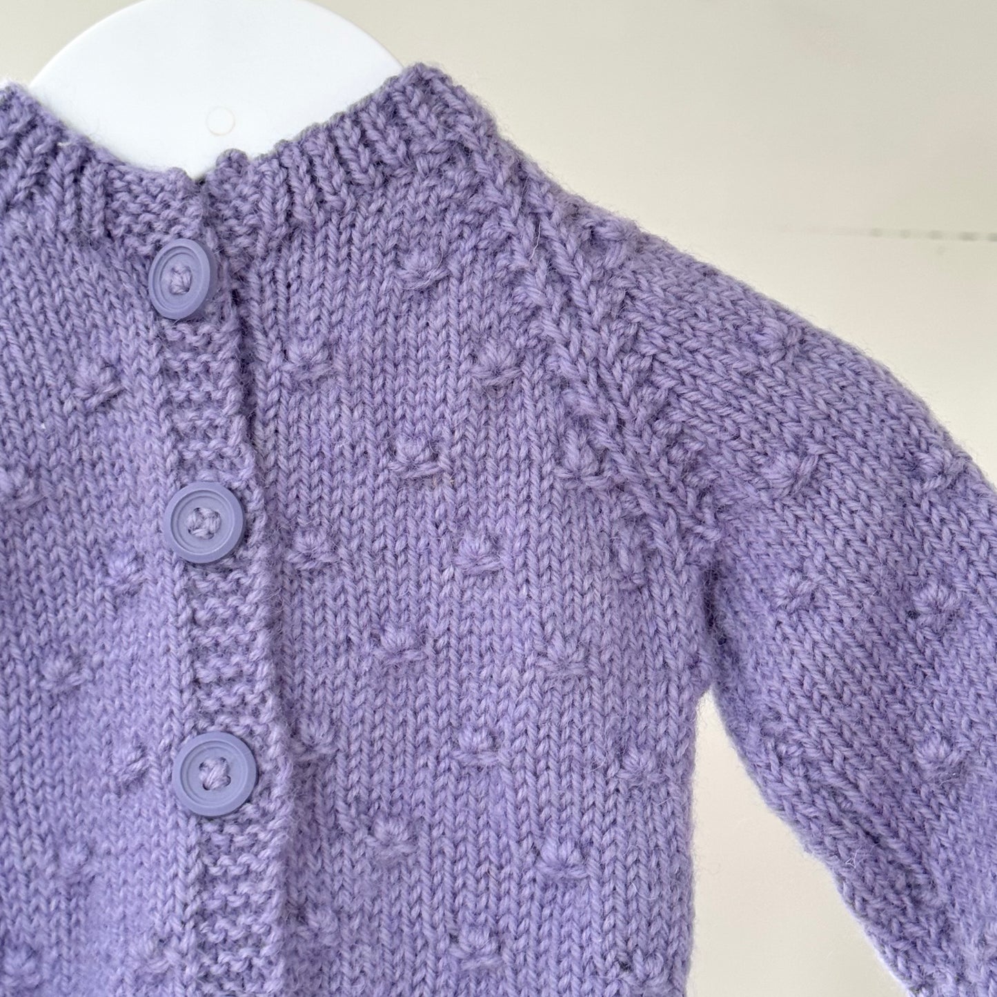 Purple Woollen Knit Cardigan (0-3m)