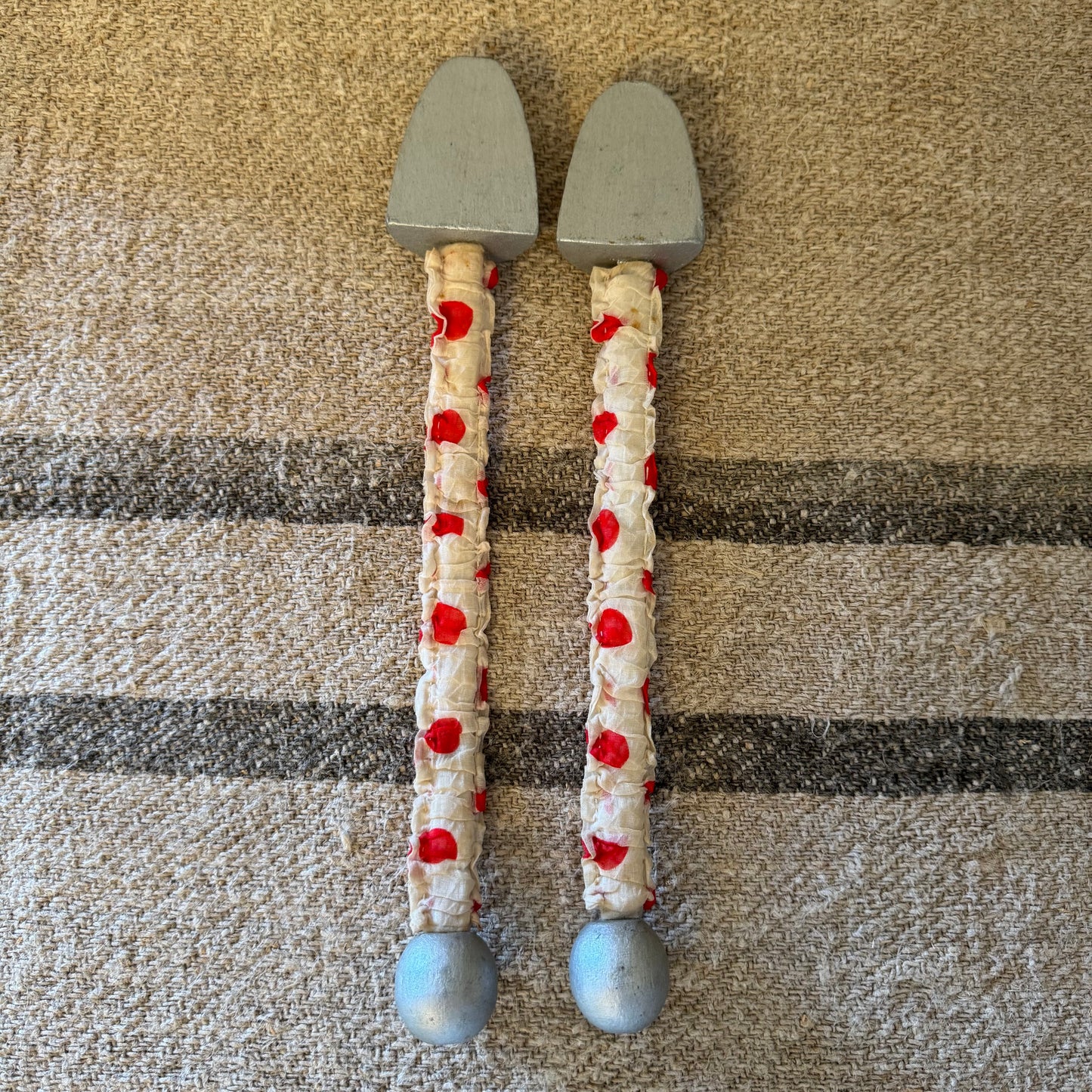 Vintage silk shoe tree - polka dot