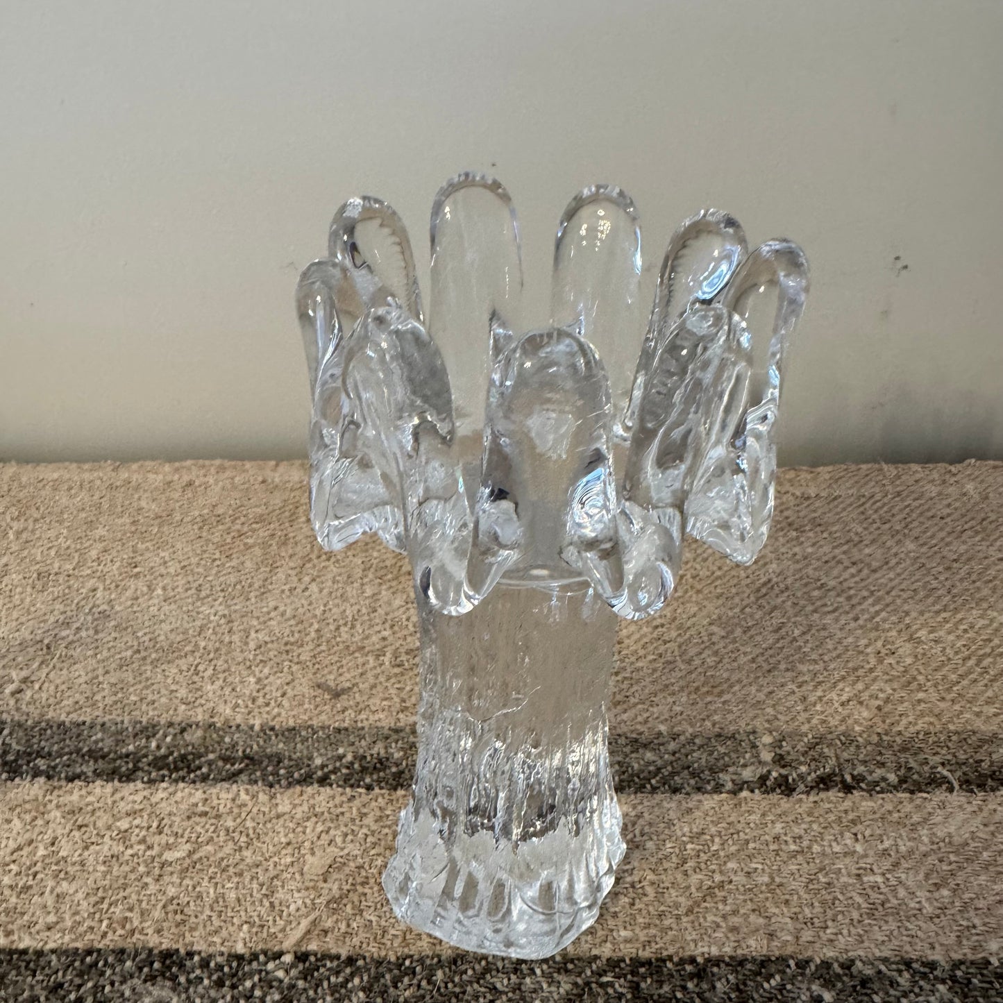 Large Sunflower glass candle holder - Kosta Boda by Goran Warff