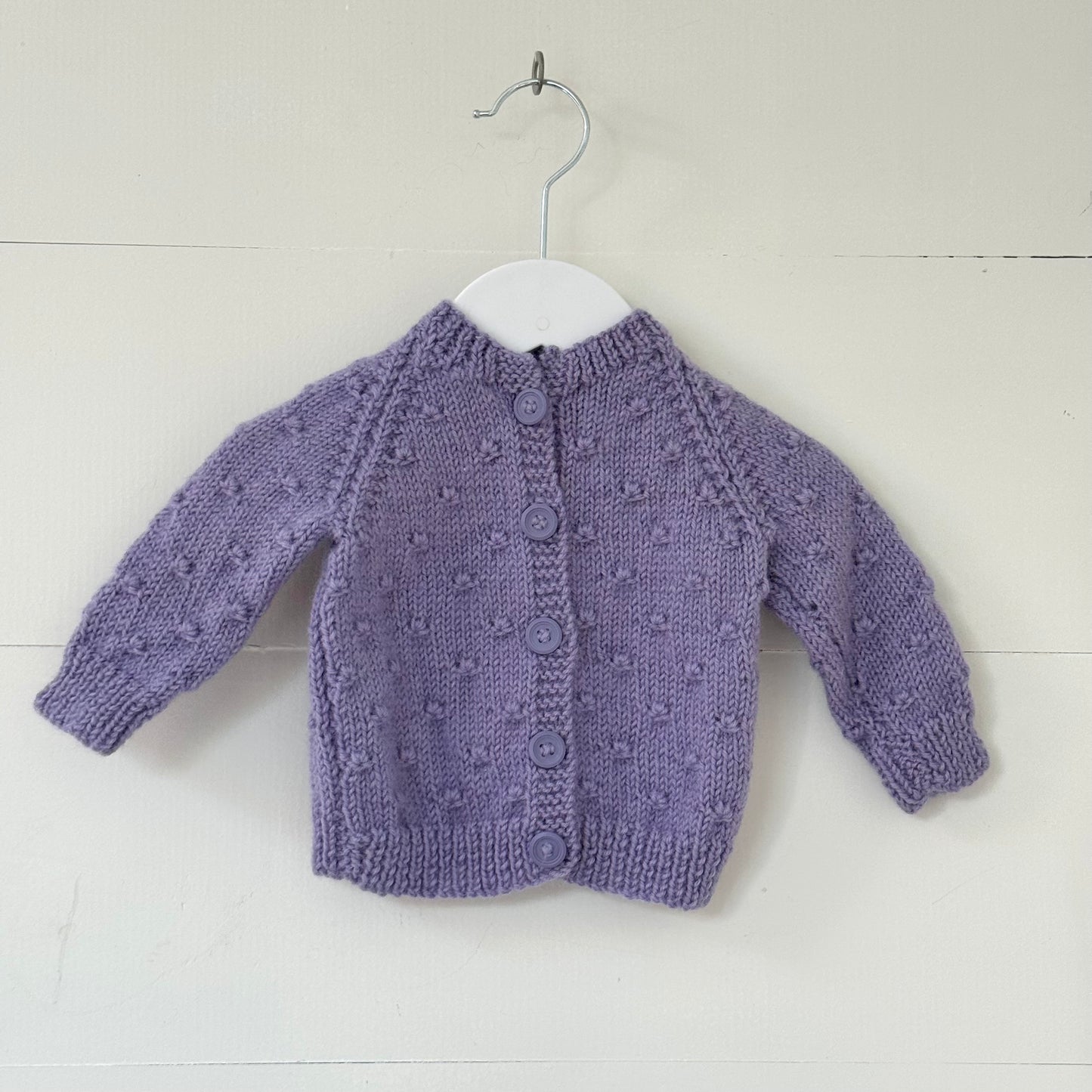 Purple Woollen Knit Cardigan (0-3m)