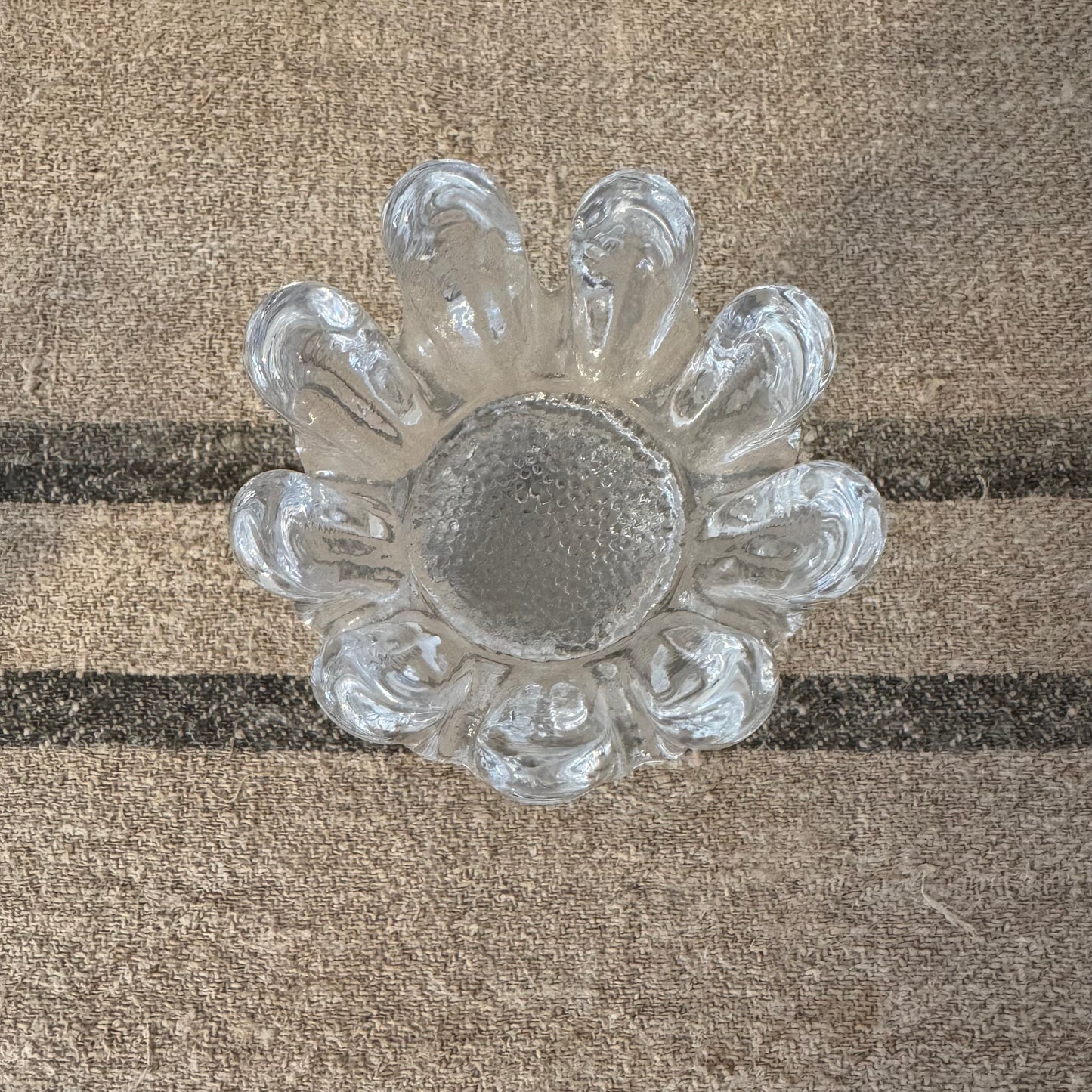 Large Sunflower glass candle holder - Kosta Boda by Goran Warff