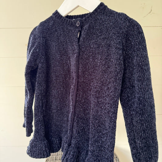 Chenille Navy Cardigan (2y)