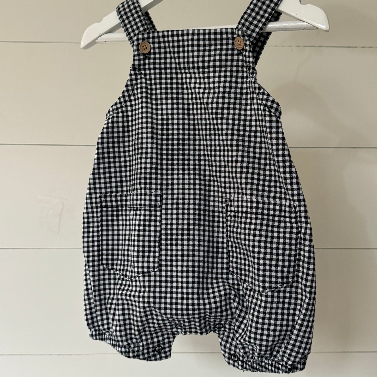Black Gingham Romper (3m)