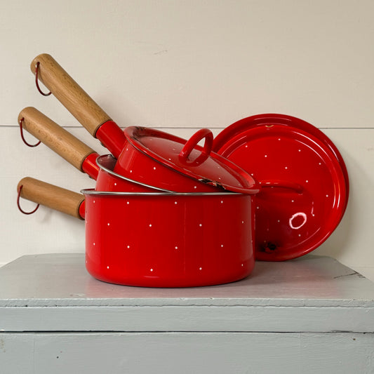 Vintage Ampleur Ejiry Polka Dot Pots (x3)