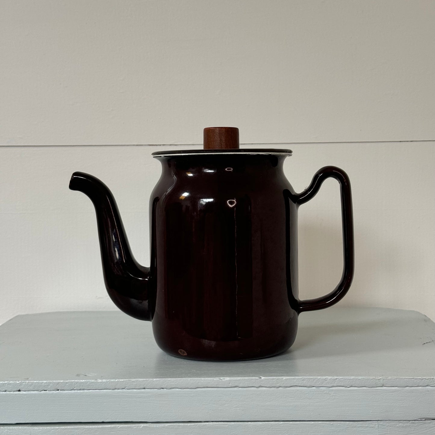 Retro Brown Enamel Tea Pot