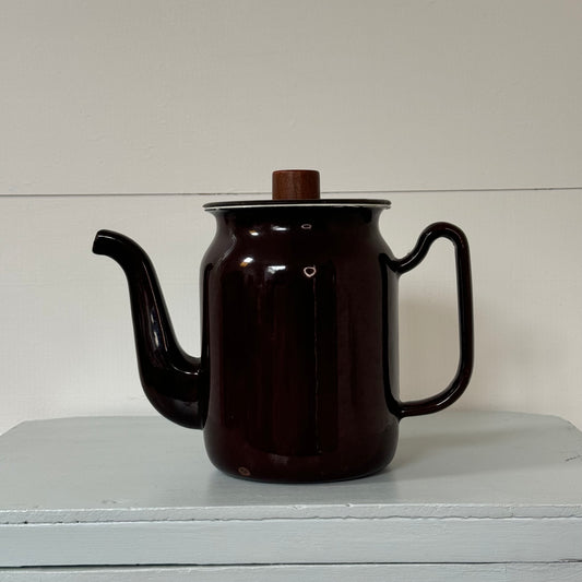 Retro Brown Enamel Tea Pot