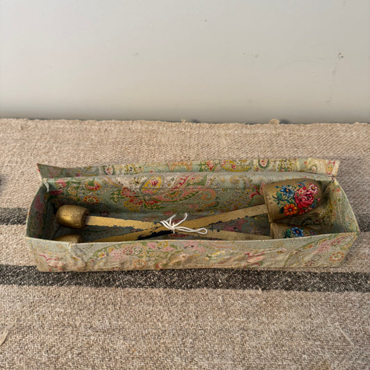 Vintage floral shoe tree and vintage box