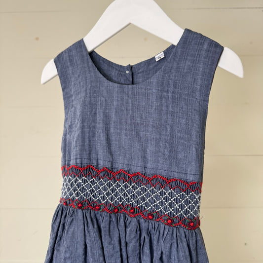 Dusky Blue Smock Dress (6y)