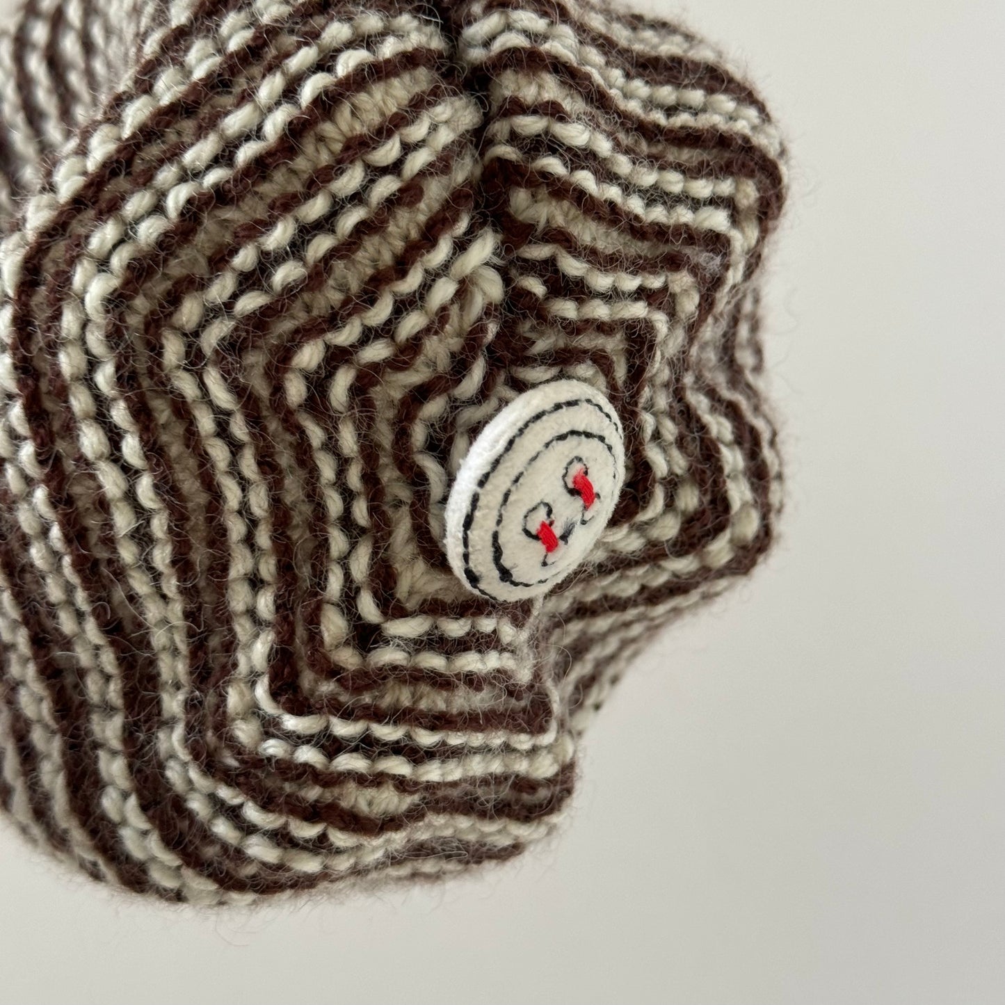 Brown & White Striped Beanie (3-6m)