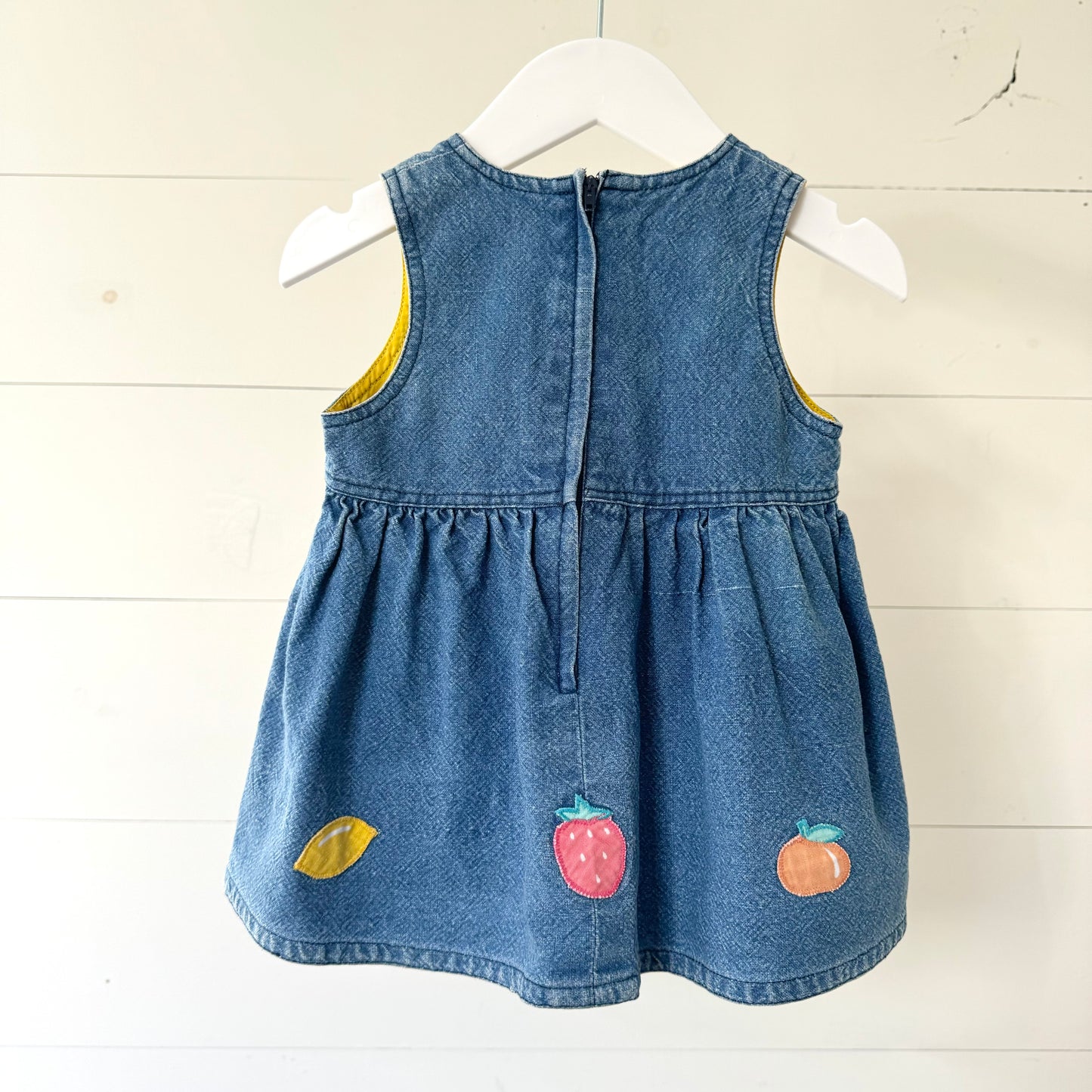 Vintage Denim Fruit Dress (12m)