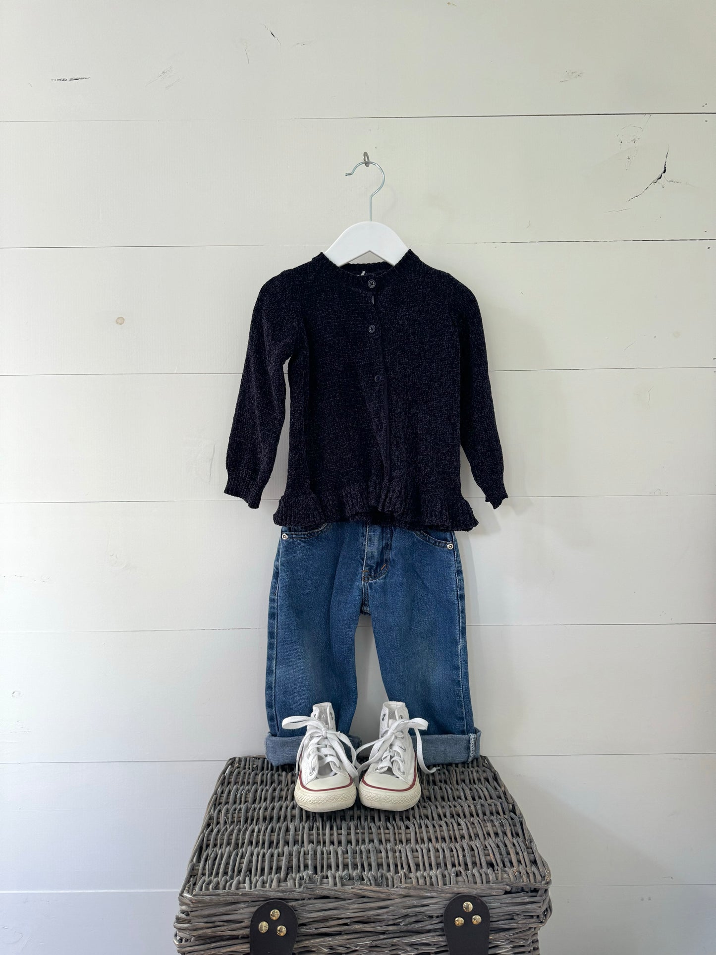 Chenille Navy Cardigan (2y)