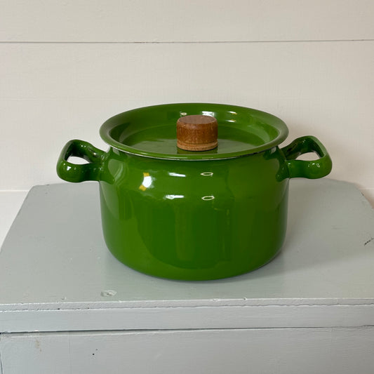 Retro Green Enamel Pot