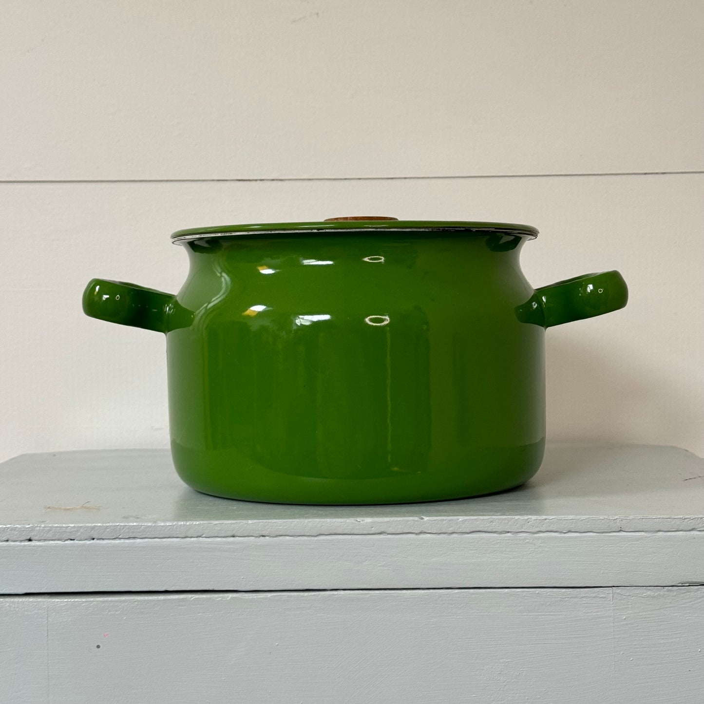 Retro Green Enamel Pot